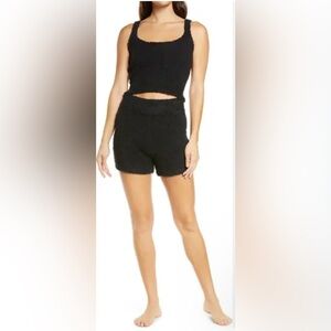 Skims Women’s Black Onyx Cozy Tank And Shorts Set Size S/M